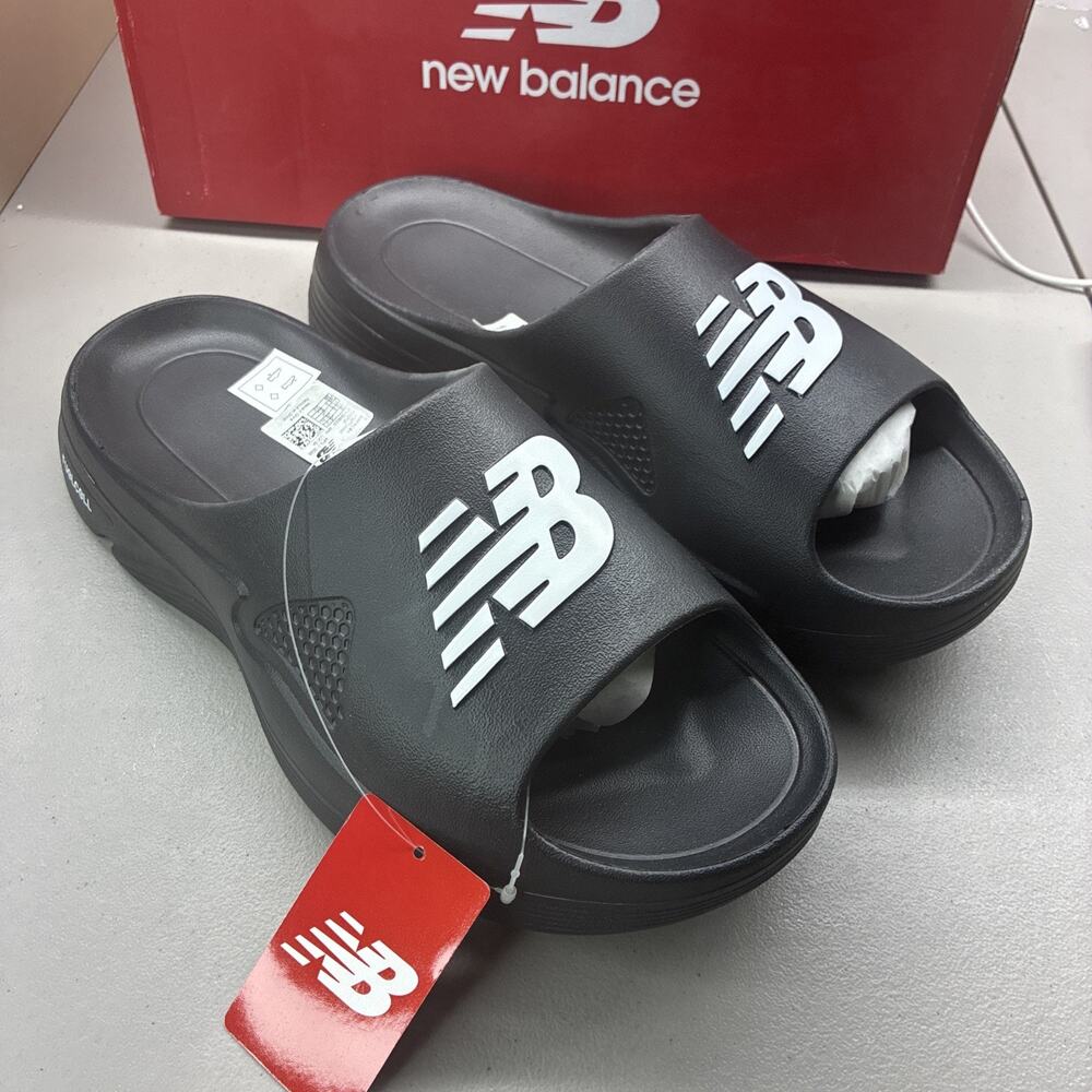 New Balance FuelCell Men's Slide SL Sandals Black Comfort Logo US 12 D SMFFCB1